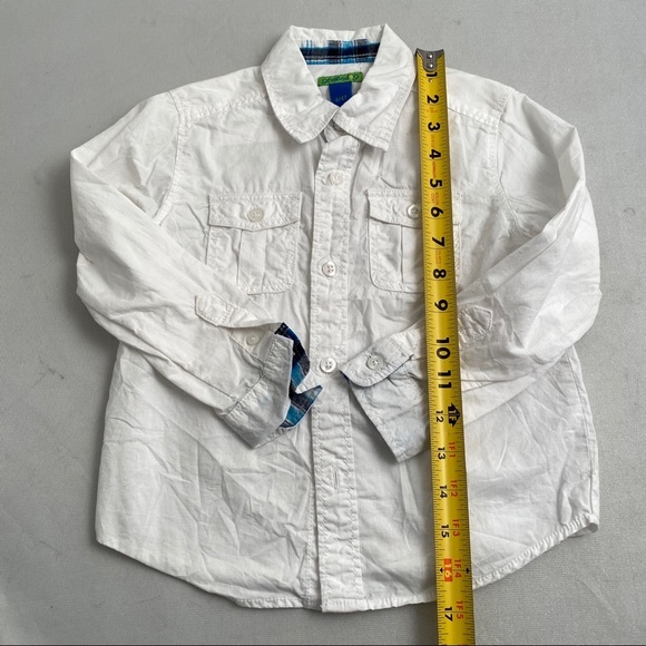Greendog white long sleeve button down shirt 4T - Picture 3 of 5
